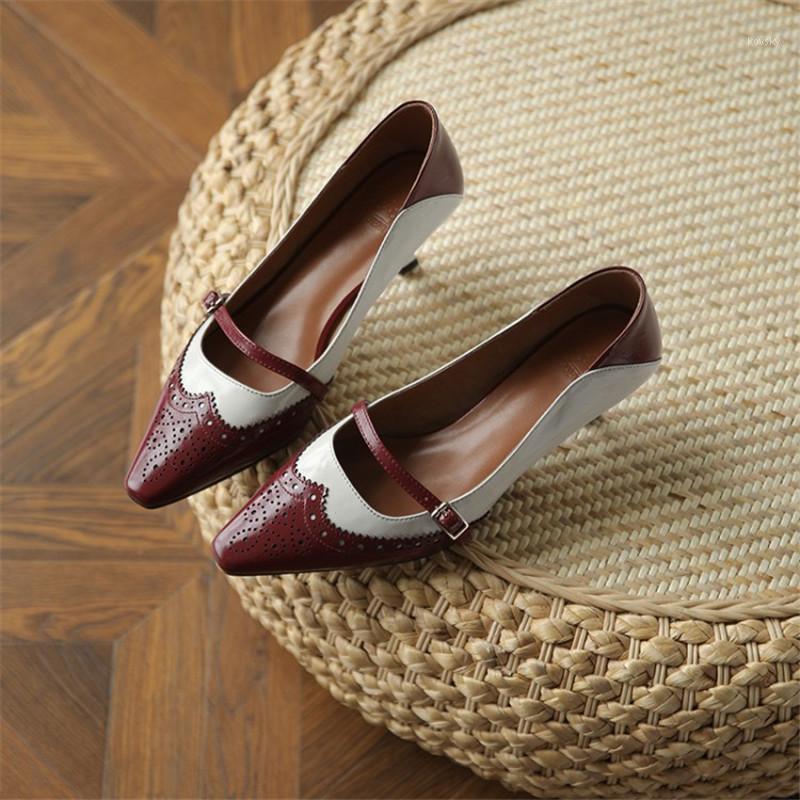 2021 Spring Women's Pumps Genuine Leather Square Toe Thin Heel Soft Retro Fashion Hollow Pattern Color Matching Mary Jane Shoes1, Brown
2021 Spring Women's Pumps Genuine Leather Square Toe Thin Heel Soft Retro Fashion Hollow Pattern Color Matching Mary Jane Shoes1, Brown