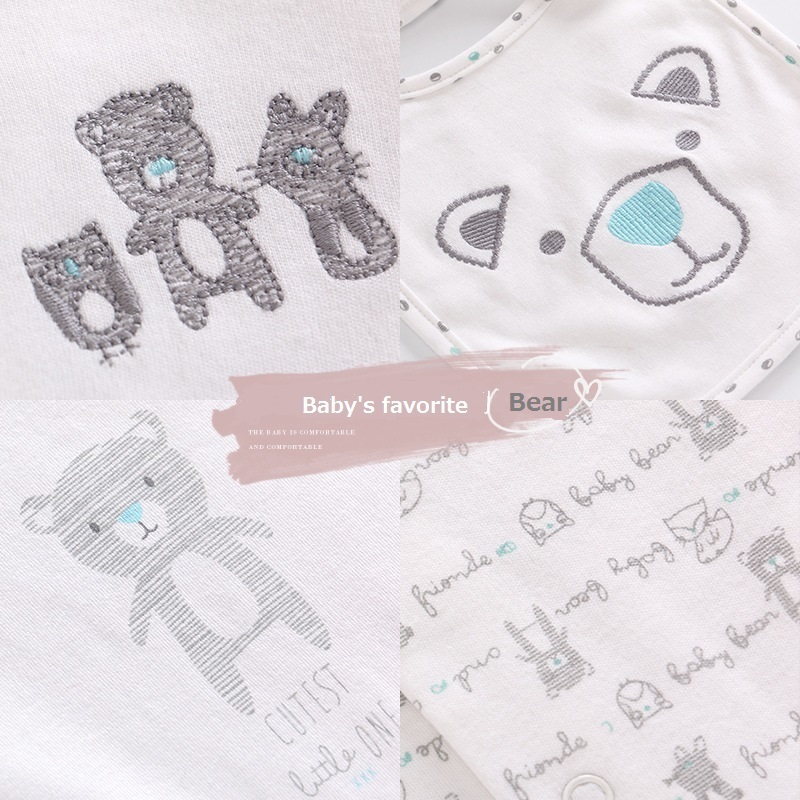 Vlinder Newborn Baby Clothes Baby Boy Girl Clothes New born Pajamas Clothes Bodysuit Cap Gloves Bib Top Pants 8PCS SET 0-12M 201030