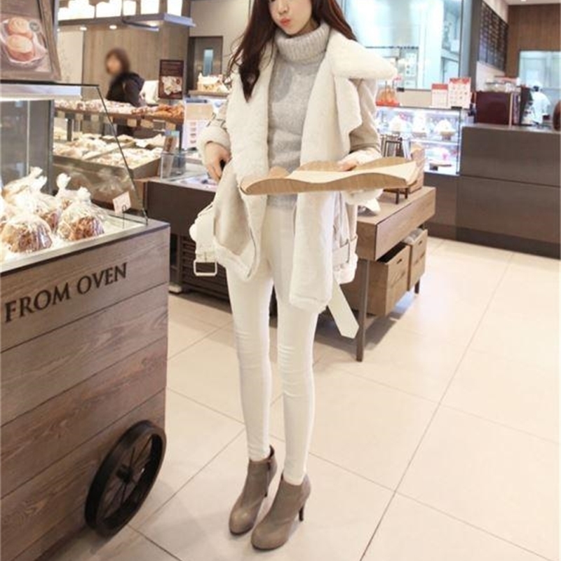Women Winter Wool Coat Fur Collar Suede Jacket Women Windbreaker Outwear Motorcycle Jacket Femme Hiver Manteau Invierno Abrigos 201106