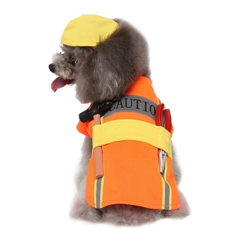 Clothes for pet Costumes Dog Halloween Costume Autume Winter Pet Dogs Funny Engineer Role Play With Hat Dress Up Accessories