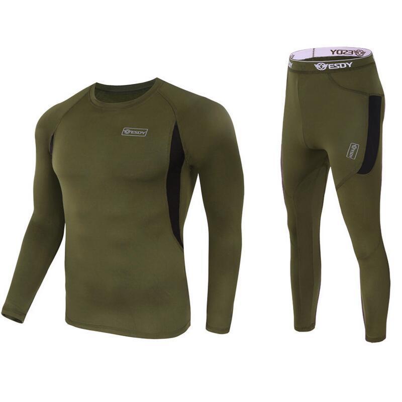 winter new men thermal underwear sets compression fleece sweat quick drying thermo underwear men clothing Long Johns 201023