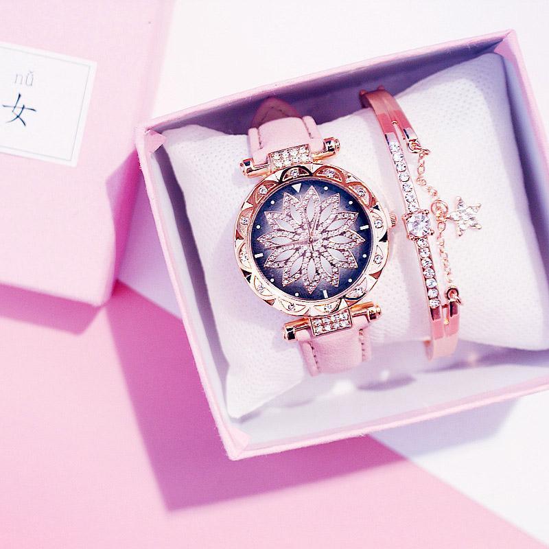 Women Watches Set Starry Sky Ladies Bracelet Watch Casual Leather Sports Quartz Wristwatch Clock Relogio Feminino1, C4
Women Watches Set Starry Sky Ladies Bracelet Watch Casual Leather Sports Quartz Wristwatch Clock Relogio Feminino1, C4