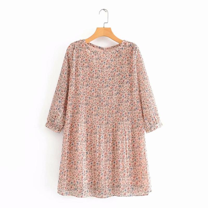 2020 women fashion press pleated flower print dress chic female o neck three sleeve vestidos casual straight mini dresses, Aazz ds3794p
2020 women fashion press pleated flower print dress chic female o neck three sleeve vestidos casual straight mini dresses, Aazz ds3794p