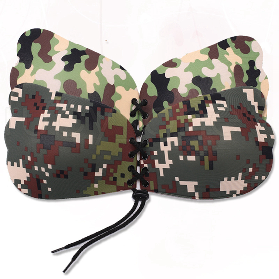 Women Rope Camouflage Color Fly Wings Shape Silicone Invisible Push Up Self-adhesive Front Closure Sticky Breast Nipple Bras Tool
Women Rope Camouflage Color Fly Wings Shape Silicone Invisible Push Up Self-adhesive Front Closure Sticky Breast Nipple Bras Tool