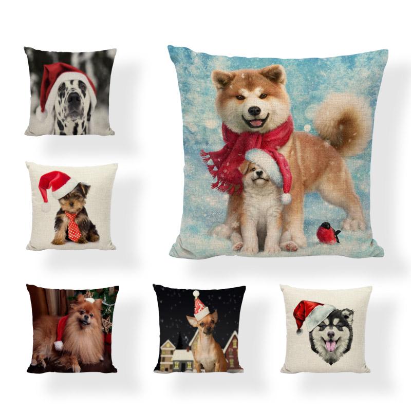 Cushion/Decorative Pillow Promotional Christmas Dog Cushion Cover 45x45cm Pomeranian Husky Home Bedroom Sofa Decoration Year Gift Linen
Cushion/Decorative Pillow Promotional Christmas Dog Cushion Cover 45x45cm Pomeranian Husky Home Bedroom Sofa Decoration Year Gift Linen