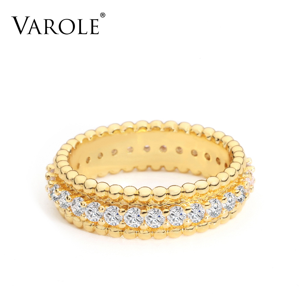 VAROLE Punk Beads Ring Cubic Zirconia Engagement Lady Finger Rings For Women Gold Color Minimalist Fashion Jewelry
VAROLE Punk Beads Ring Cubic Zirconia Engagement Lady Finger Rings For Women Gold Color Minimalist Fashion Jewelry
