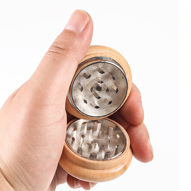 2 Inch 53MM Natural Wooden Cigarette Tobacco Spice Herb Grinder Smoke Crusher Muller Handmade