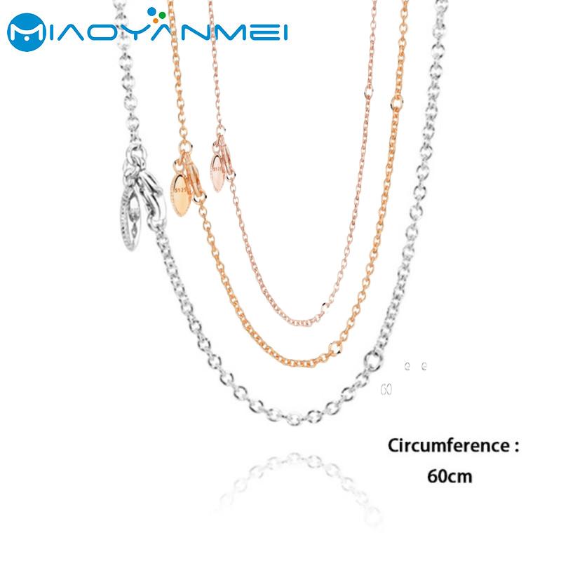 Fit Original Pendants S925 Sterling Silver Necklaces Gold Rose Gold 60cm Adjustable Length Thin Necklace Women Gift
Fit Original Pendants S925 Sterling Silver Necklaces Gold Rose Gold 60cm Adjustable Length Thin Necklace Women Gift