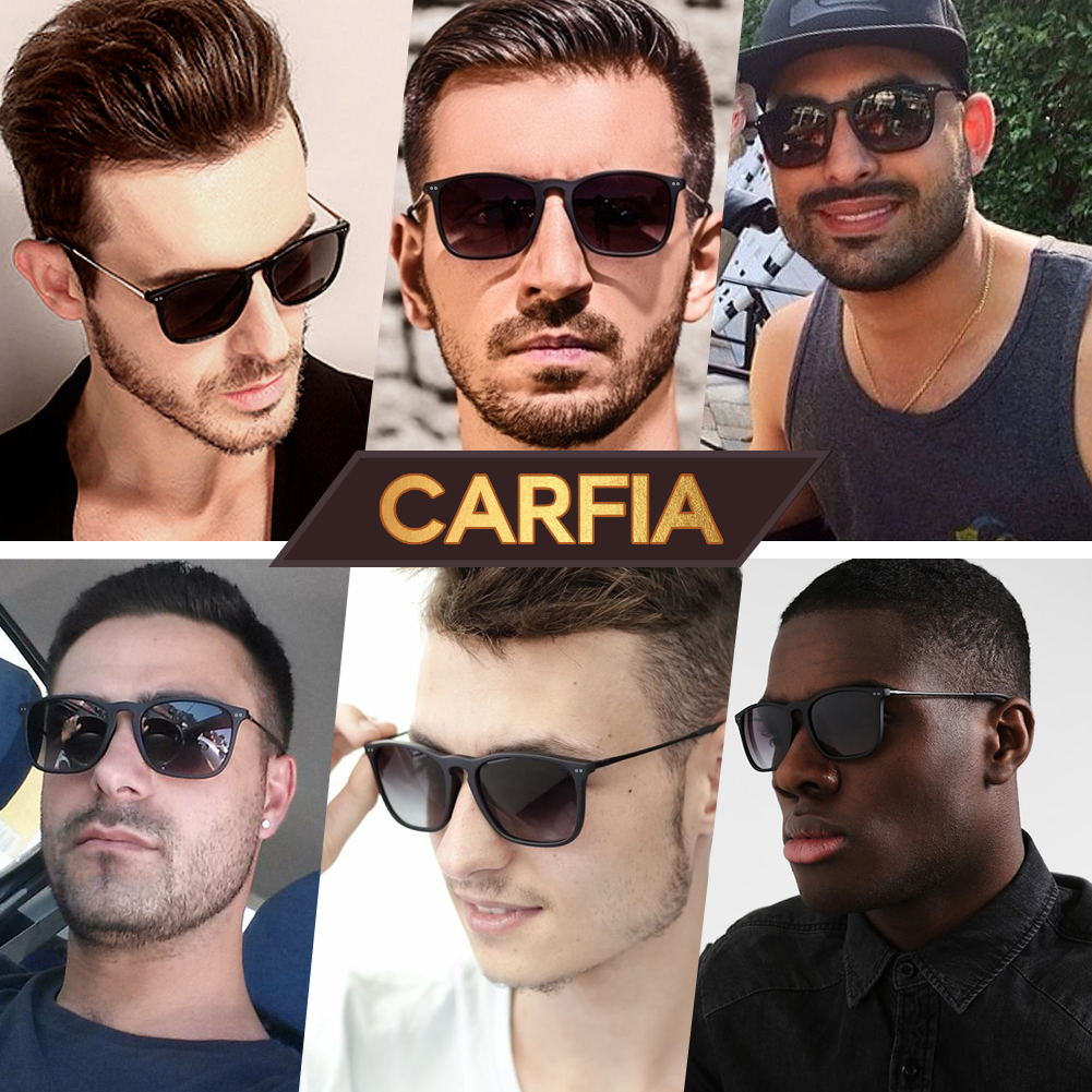 Carfia Vintage Polarized Sunglasses for Men UV Protection Classic Designer Style