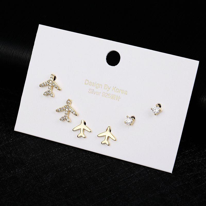 MIGGA 3 Pairs Zircon Crystal Plane Stud Earrings Set Gold Color Fashion Women Earrings Jewelry
MIGGA 3 Pairs Zircon Crystal Plane Stud Earrings Set Gold Color Fashion Women Earrings Jewelry