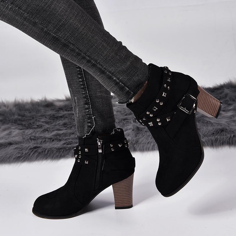 Plus Size Ankle Boots Women Platform High Heels Buckle Shoes Thick Heel Short Boot Ladies Rivet Footwear Drop Shipping, Black
Plus Size Ankle Boots Women Platform High Heels Buckle Shoes Thick Heel Short Boot Ladies Rivet Footwear Drop Shipping, Black