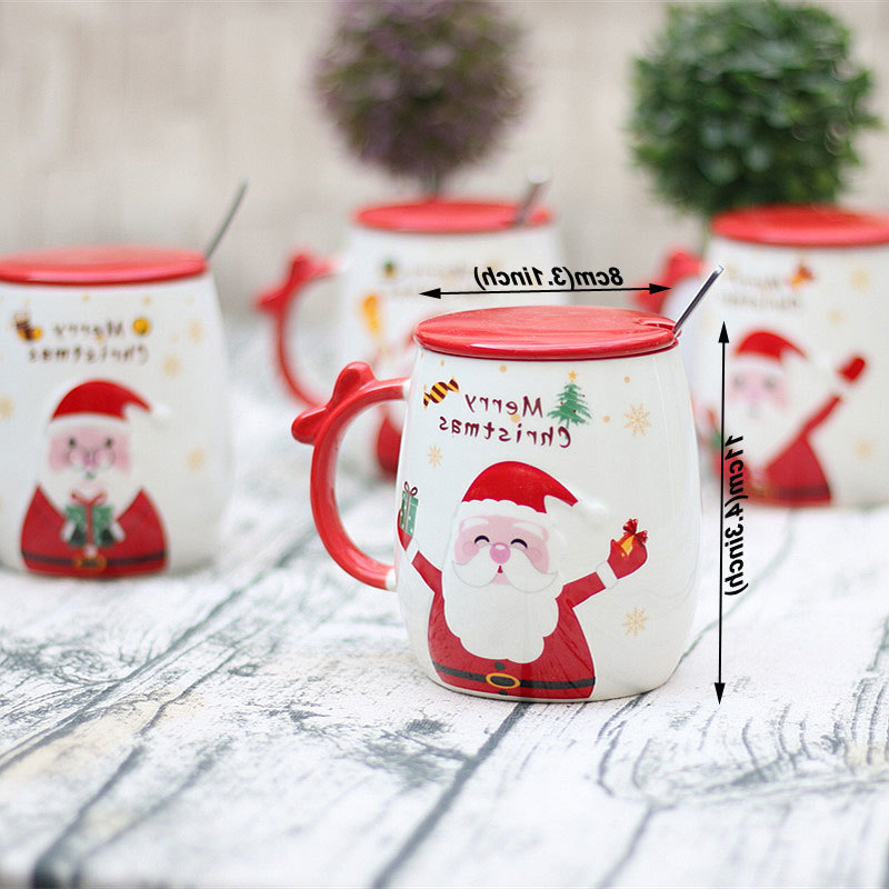 Christmas Gift Cartoon Cups New Santa Claus Printed Lid Spoon Creative Lovely Porcelain Cups Office Cute Fashion Coffee Cups Mugs Wholesale, 4 colors
Christmas Gift Cartoon Cups New Santa Claus Printed Lid Spoon Creative Lovely Porcelain Cups Office Cute Fashion Coffee Cups Mugs Wholesale, 4 colors