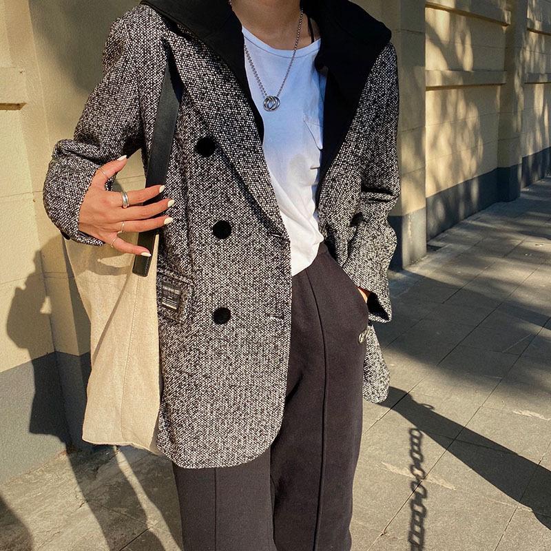 Removable cap USAY female design sense niche tweed suit joker leisure street fashion long-sleeved jacket, Black
Removable cap USAY female design sense niche tweed suit joker leisure street fashion long-sleeved jacket, Black