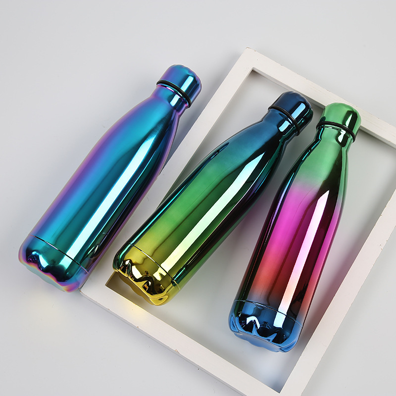 Customize Stainless Steel Water Bottle Rose Gold Thermos Vacuum Flask Insulated Cold Cup Leak-proof Sport Drink Bottle Mug 201109