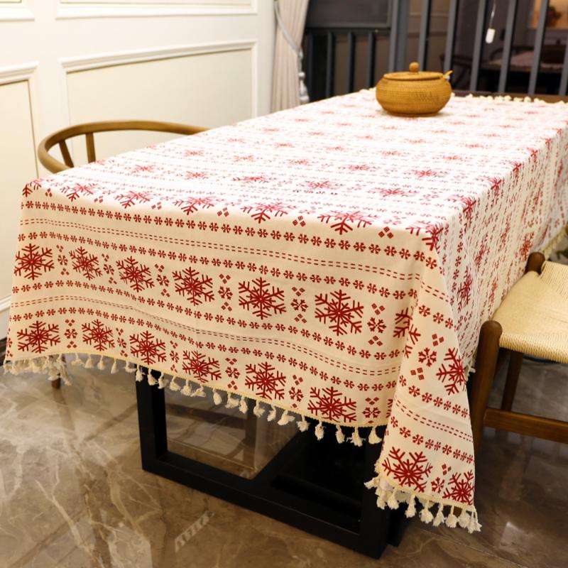 140x210cm Christmas Linen Tablecloth with Tassel Table Cloths Desk Cover Rectangular for Xmas Party Decoration Home Textiles
140x210cm Christmas Linen Tablecloth with Tassel Table Cloths Desk Cover Rectangular for Xmas Party Decoration Home Textiles