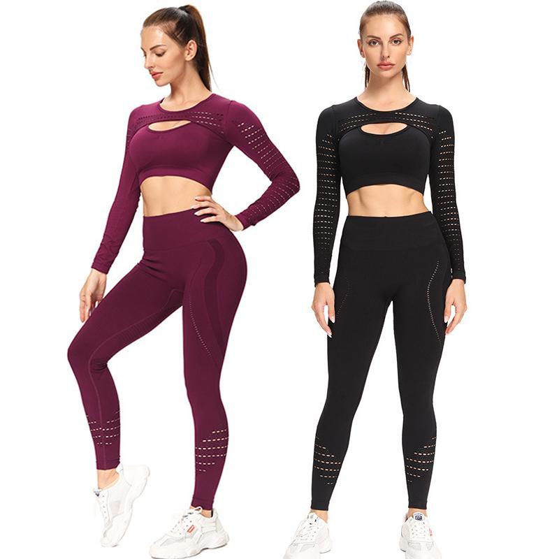 Hollow Out Seamless Yoga Set Long Sleeve Workout Clothes For Women Sport Leggings Fitness Crop Top Gym Clothing Sport Suit, Black
Hollow Out Seamless Yoga Set Long Sleeve Workout Clothes For Women Sport Leggings Fitness Crop Top Gym Clothing Sport Suit, Black
