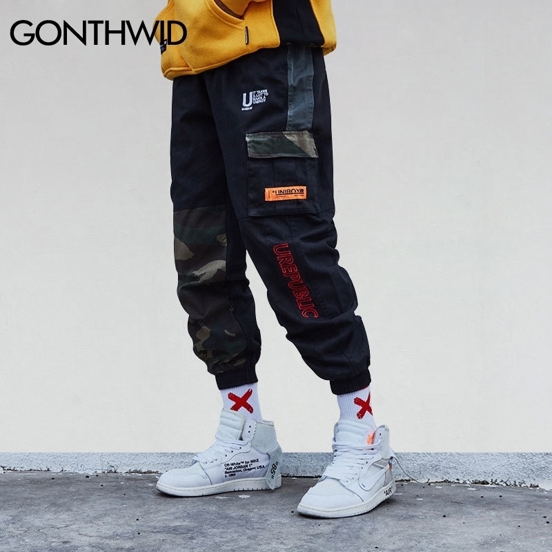 GONTHWID Camouflage Patchwork Side Pocket Cargo Harem Pants Mens Casual Jogger Streetwear Hip Hop Streetwear Trousers Male 201114, Black
GONTHWID Camouflage Patchwork Side Pocket Cargo Harem Pants Mens Casual Jogger Streetwear Hip Hop Streetwear Trousers Male 201114, Black