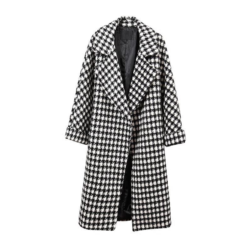 2021 New Coat Sllsky Plaid Wool Winter Coat Women Thick Warm Black White Plaid Casual Long Turn-down Collar Loose Soft
2021 New Coat Sllsky Plaid Wool Winter Coat Women Thick Warm Black White Plaid Casual Long Turn-down Collar Loose Soft