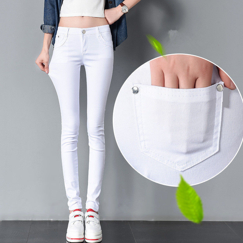 FSDKFAA Woman Jeans Solid Pencil Women Pants Girls Sweet Candy Color Slim Trousers Femme Pantalon Good Quality Women Leggings LJ201127