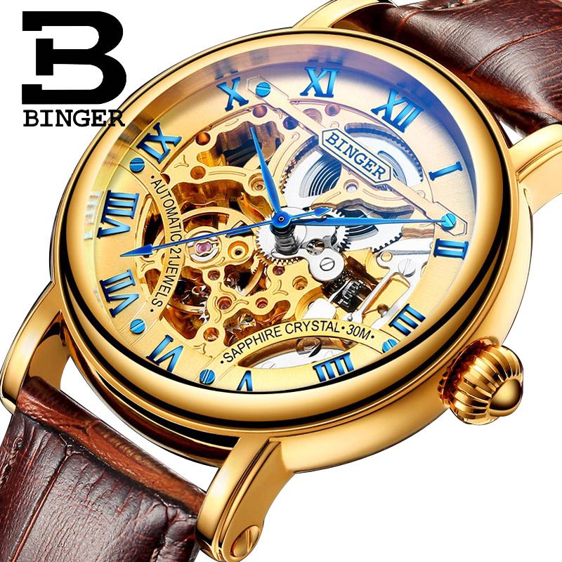 BINGER Golden Case Luxury Casual Design Brown Leather Strap Mens Watches Top Automatic Mechanical Skeleton Watch, Steel gold
BINGER Golden Case Luxury Casual Design Brown Leather Strap Mens Watches Top Automatic Mechanical Skeleton Watch, Steel gold