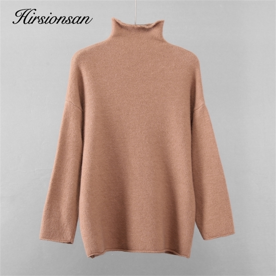 Hirsionsan Warm Mohair Sweater Women New Soft Crimped Neckline Cashmere Pullovers Korean Coffe Khaki Knitted Female Tops 201023
Hirsionsan Warm Mohair Sweater Women New Soft Crimped Neckline Cashmere Pullovers Korean Coffe Khaki Knitted Female Tops 201023