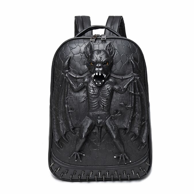 Fashion 3D wolf head leather Women Men backpack special cool shoulder bags for teenage girls laptop school bags