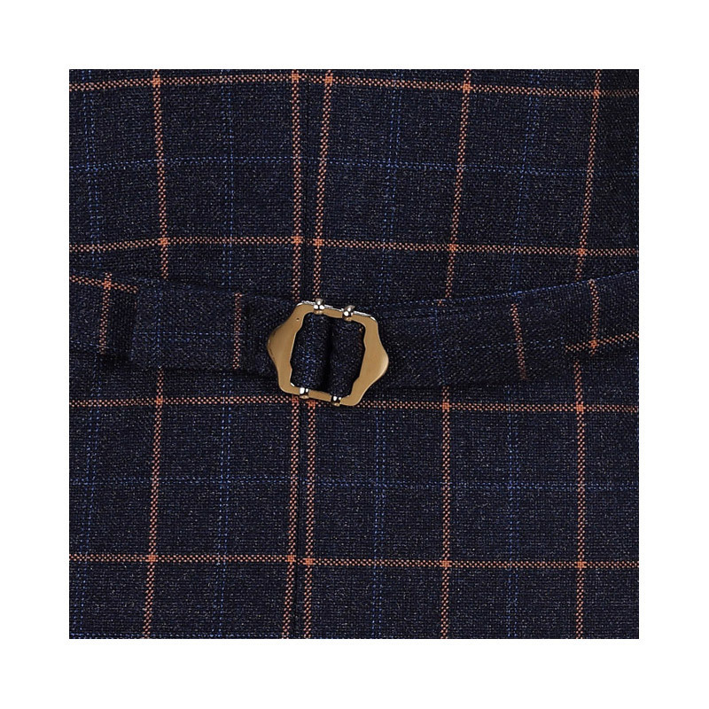 wedding suits for men 2018 new year gifts winter deep blue plaid double breasted stage clothes men formal mens suits with pants T200303