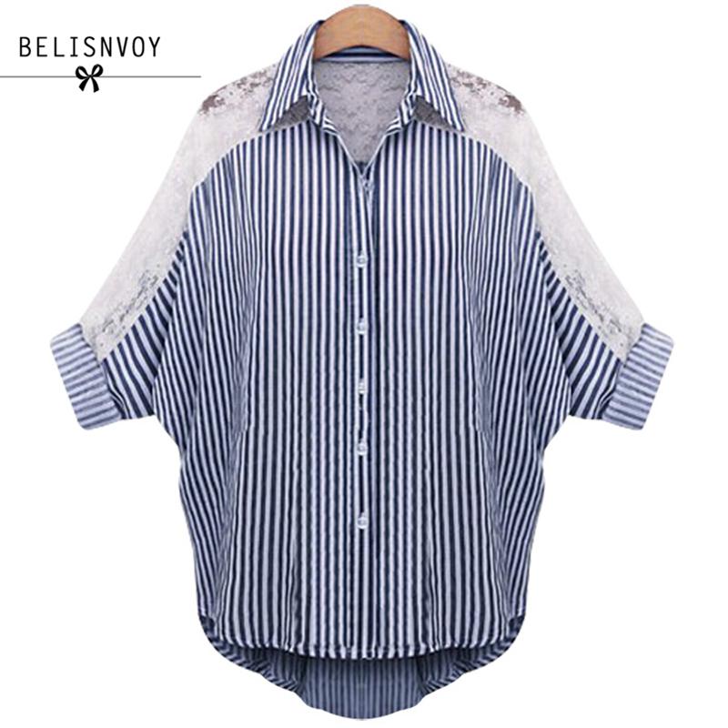 5XL 6XL Plus Size Women Clothing 2020 Autumn Blouses Lace Shirt Turn Down Collar Striped Female Batwing Sleeve Tops Blusas, Blue
5XL 6XL Plus Size Women Clothing 2020 Autumn Blouses Lace Shirt Turn Down Collar Striped Female Batwing Sleeve Tops Blusas, Blue