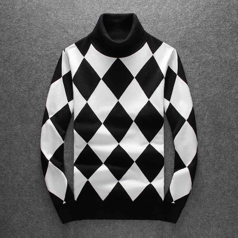 2021 Autumn Winter New High Quality Wool Fashion Argyle pattern Print Men's Casual Warm Sweater Turtleneck knitted Men's Sweater, Black
2021 Autumn Winter New High Quality Wool Fashion Argyle pattern Print Men's Casual Warm Sweater Turtleneck knitted Men's Sweater, Black