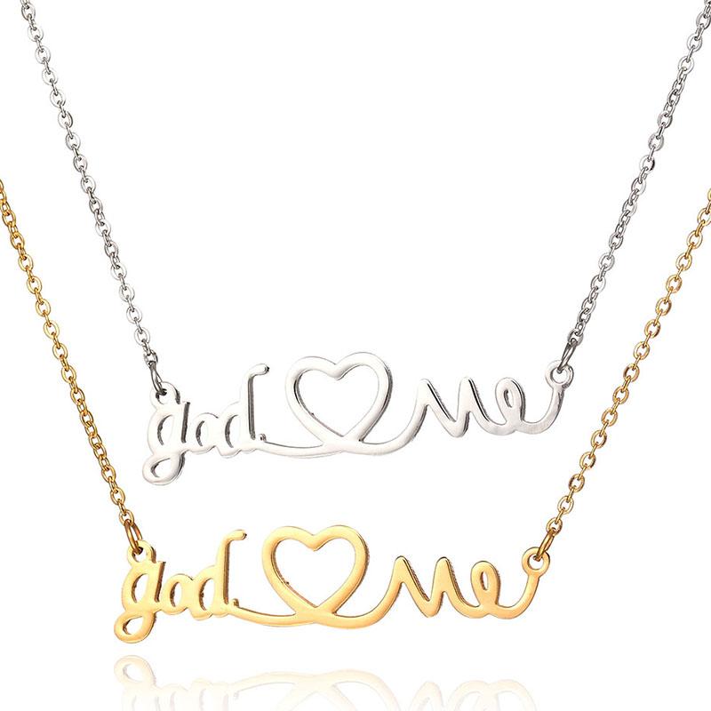 Hot Sale Heart necklace Woman Men Gold Color Stainless Steel Christian Jewelry "God Love Me "New Year Gift
Hot Sale Heart necklace Woman Men Gold Color Stainless Steel Christian Jewelry "God Love Me "New Year Gift