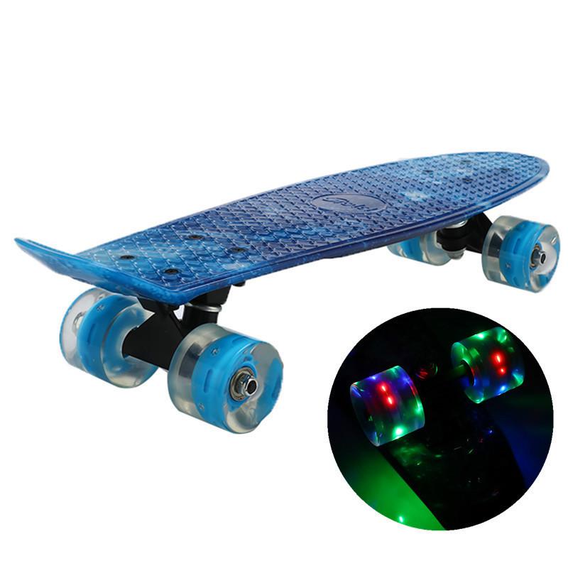 Skateboard Flashing Light Mini Cruiser Skateboard Plastic Galaxy Starry Sky Printed Longboard Street Outdoor Entertainment Sport, Blue
Skateboard Flashing Light Mini Cruiser Skateboard Plastic Galaxy Starry Sky Printed Longboard Street Outdoor Entertainment Sport, Blue