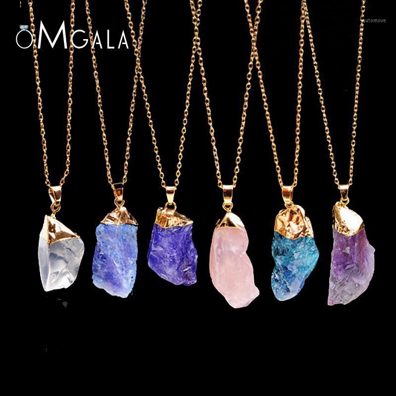 OMGALA Gold-color Rough Natural Stone Necklaces Joias Ouro Banhado Stone Crystal Druzy Blue Pendant Quartz Necklace For Women1
OMGALA Gold-color Rough Natural Stone Necklaces Joias Ouro Banhado Stone Crystal Druzy Blue Pendant Quartz Necklace For Women1
