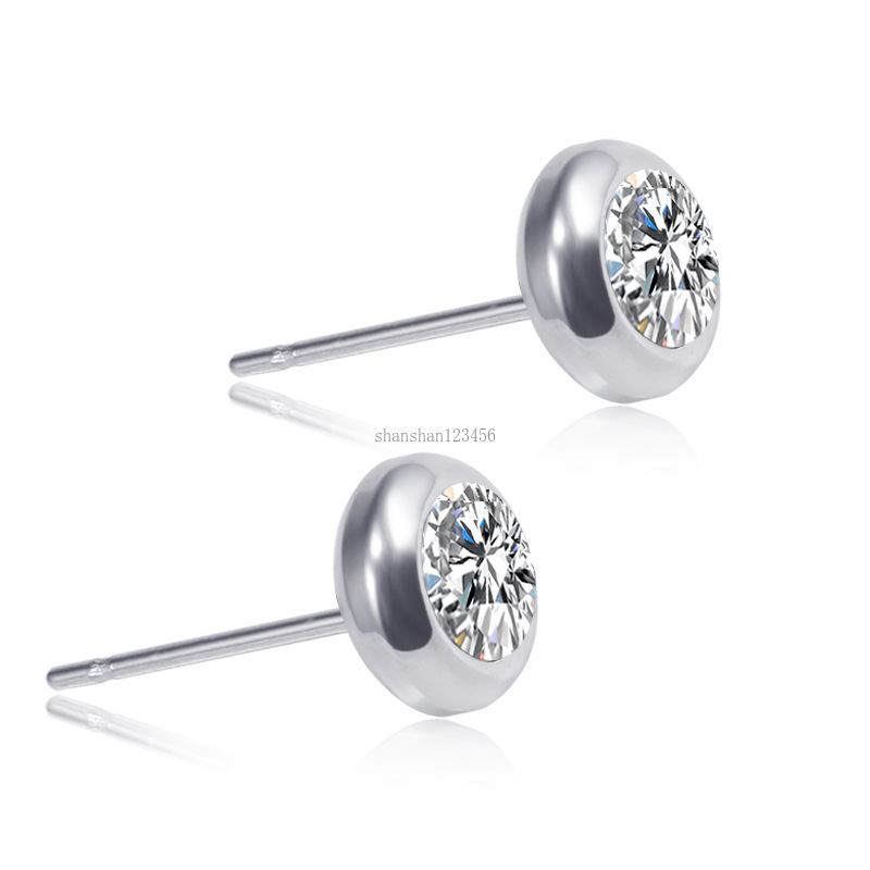 New stainless steel diamond earrings women earrings stud ear rings fashion jewelry will and sandy gift