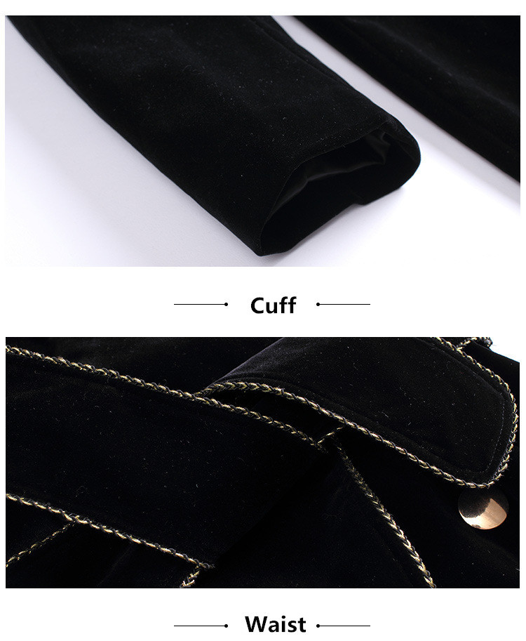 Women Velvet Coat Long Velvet Coats Modern Lady Trench Coat Black Long Sleeve Belted Winter Jacket 201216