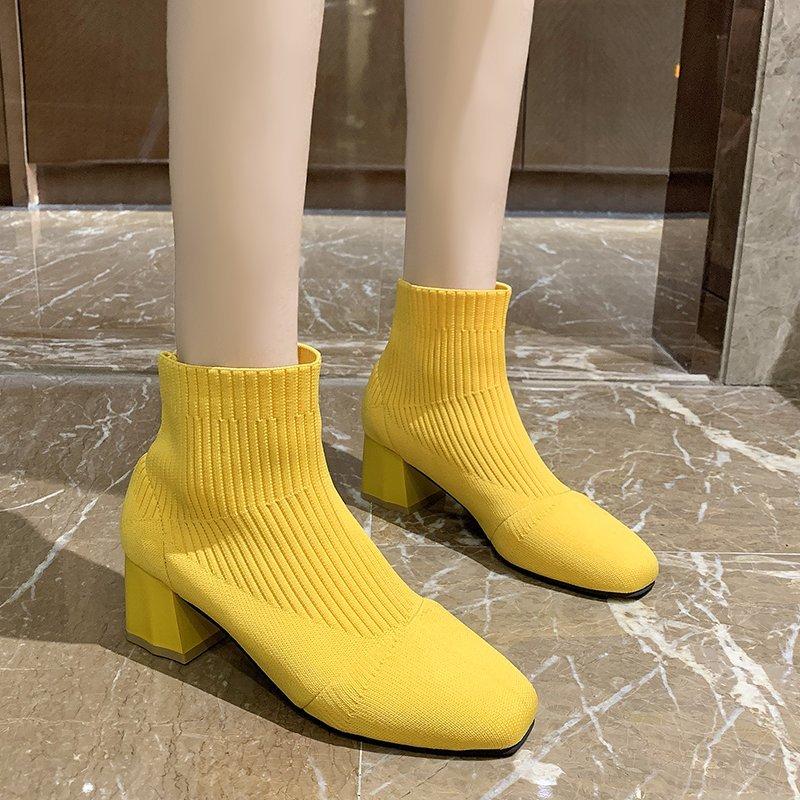 Rimocy Yellow Elastic Knitted Ankle Boots for Women 2020 Slip on Sqaure Heels Botas Woman Fashion Square Toe Autumn Shoes Ladies, Black
Rimocy Yellow Elastic Knitted Ankle Boots for Women 2020 Slip on Sqaure Heels Botas Woman Fashion Square Toe Autumn Shoes Ladies, Black