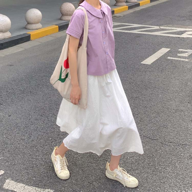 2021 New Femme womens tops summer Korean style color peter collar short sleeve shirt women's blouses shirts (f3996) ZRYL, White shirt
2021 New Femme womens tops summer Korean style color peter collar short sleeve shirt women's blouses shirts (f3996) ZRYL, White shirt