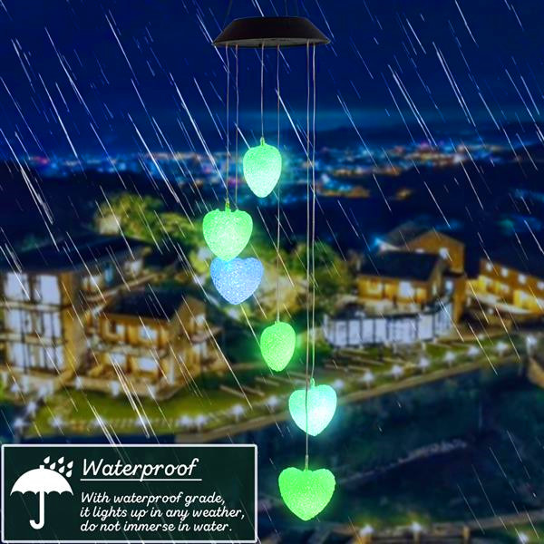 Newest Design 2V 40maH Solar Intelligent Light Control Love Style Wind Chime Corridor Decoration Pendant Solar Panel Black Colorful Light 
Newest Design 2V 40maH Solar Intelligent Light Control Love Style Wind Chime Corridor Decoration Pendant Solar Panel Black Colorful Light