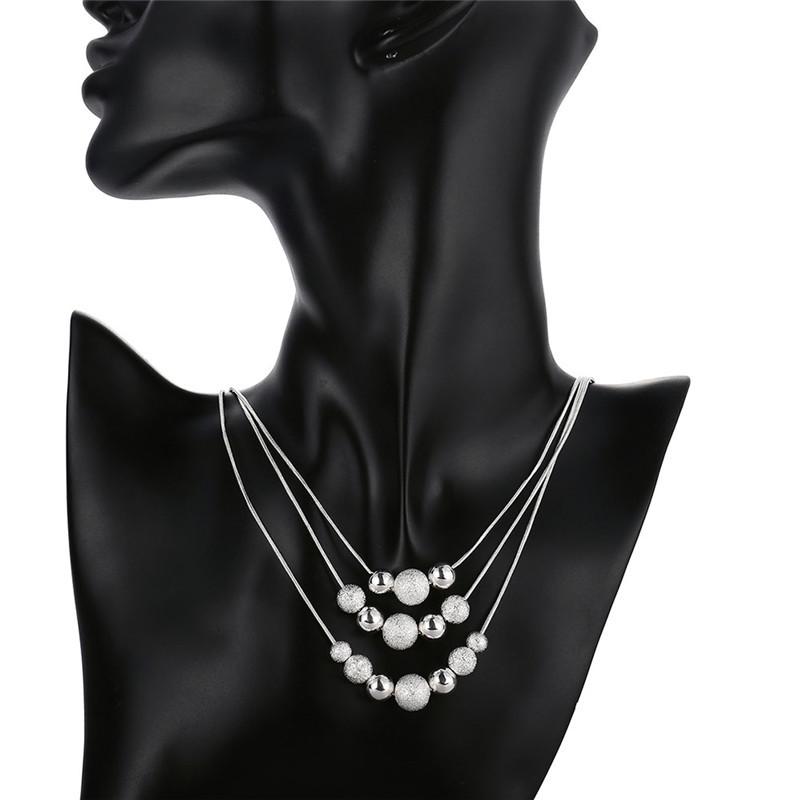 925 Silver Plated Jewelry Fashion Hot Sale Temperament Multiple Round Polished Sand Bead Beads Necklace Snake Chain Women Lady
925 Silver Plated Jewelry Fashion Hot Sale Temperament Multiple Round Polished Sand Bead Beads Necklace Snake Chain Women Lady