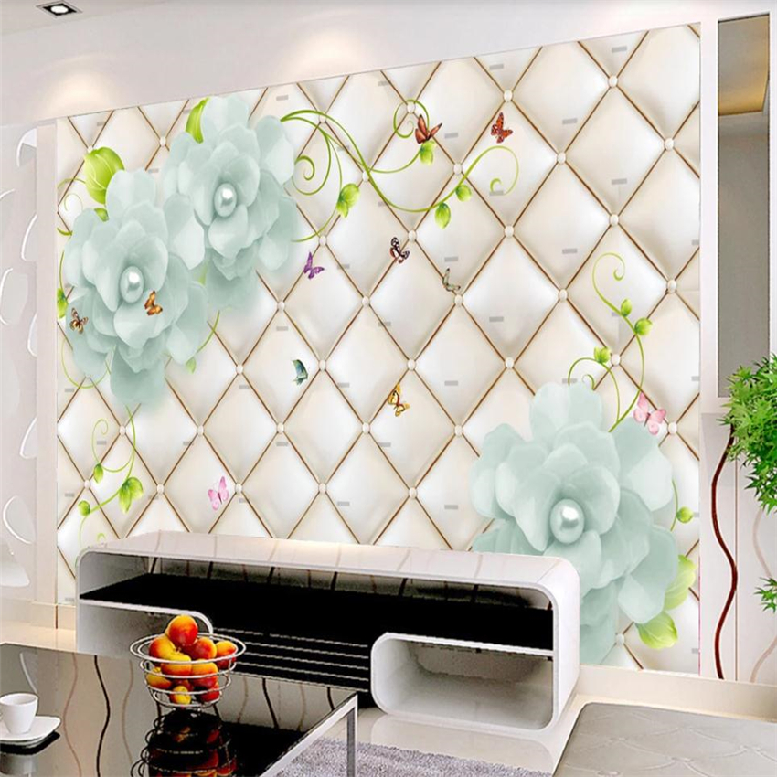 3d stereoscopic wallpaper 3d customized wallpaper Soft embossed flower wallpapers background wall