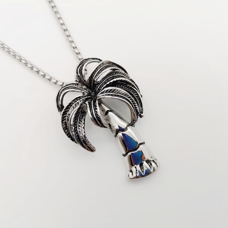 Creative Stainless steel Coconut tree pendant necklace Vintage silver color Coconut tree necklace fashion jewelry men women
Creative Stainless steel Coconut tree pendant necklace Vintage silver color Coconut tree necklace fashion jewelry men women