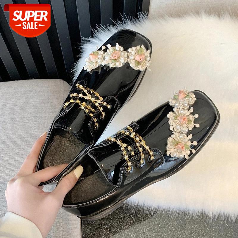 Lucyever Sweet Flowers Patent Leather Shoes Women Fashion Crystal Chain Low Heel Pumps Woman British Style Pearl Shoes Ladies #BY3m, Black
Lucyever Sweet Flowers Patent Leather Shoes Women Fashion Crystal Chain Low Heel Pumps Woman British Style Pearl Shoes Ladies #BY3m, Black