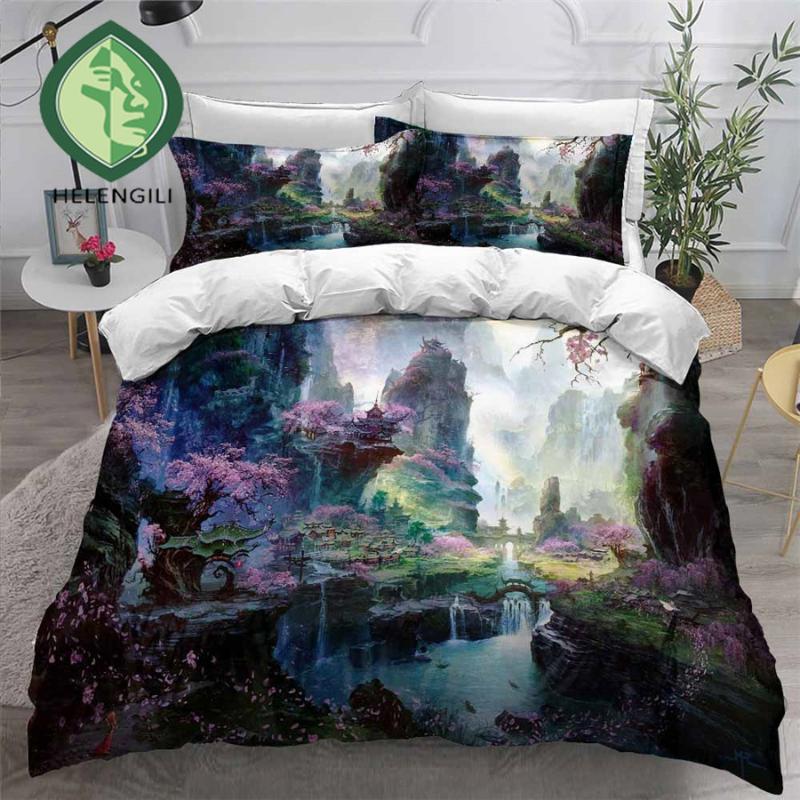 HELENGILI 3D Bedding Set Chinese Scenery Print Duvet Cover Set Bedclothes with Pillowcase Bed Home Textiles #ZGFJ22, As pic
HELENGILI 3D Bedding Set Chinese Scenery Print Duvet Cover Set Bedclothes with Pillowcase Bed Home Textiles #ZGFJ22, As pic