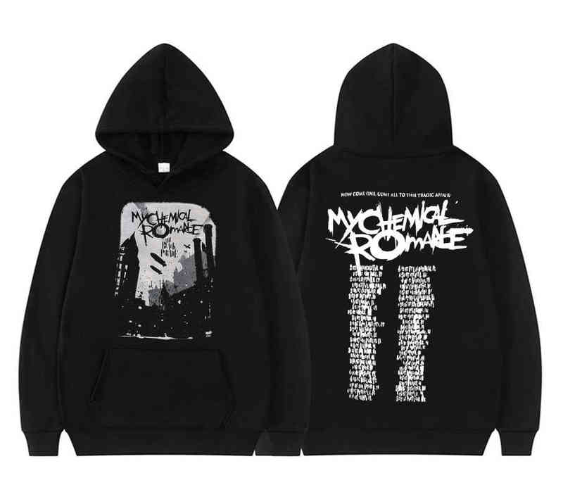 

My Chemical Romance Hoodie Men Women Black Hoodies Parade Punk Emo Rock Hooded Sweatshirt Mens Fashion Personality Streetwear X220214, Orange