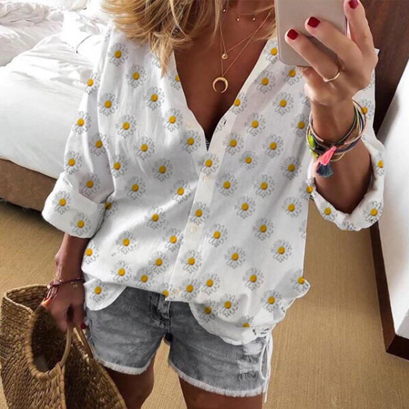 2021 New Daisy Floral Print V-neck Autumn Blouse Women Shirt Casual Button Long Sleeve Spring Streetwear Plus Size Tops Feminine P1ux, Wd088ye
2021 New Daisy Floral Print V-neck Autumn Blouse Women Shirt Casual Button Long Sleeve Spring Streetwear Plus Size Tops Feminine P1ux, Wd088ye