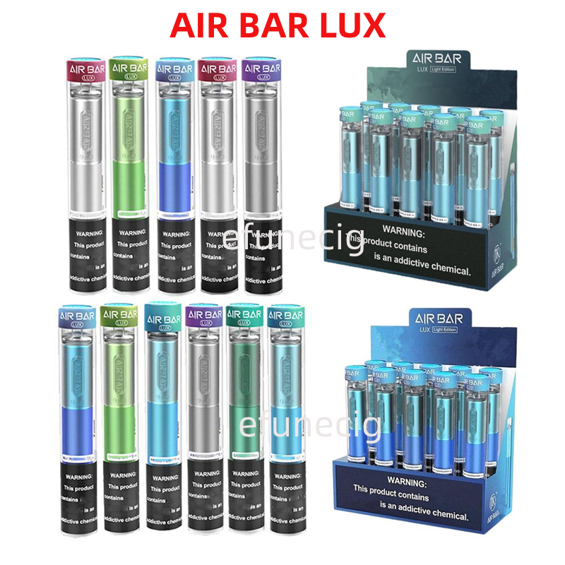 airbar Air Bar Lux Disposable Vape Pen 1000 Puffs 500mAh Battery Airbar Pods Pre-Filled Vapor Stick Device e Cigs Portable Vaporizer Kits
airbar Air Bar Lux Disposable Vape Pen 1000 Puffs 500mAh Battery Airbar Pods Pre-Filled Vapor Stick Device e Cigs Portable Vaporizer Kits