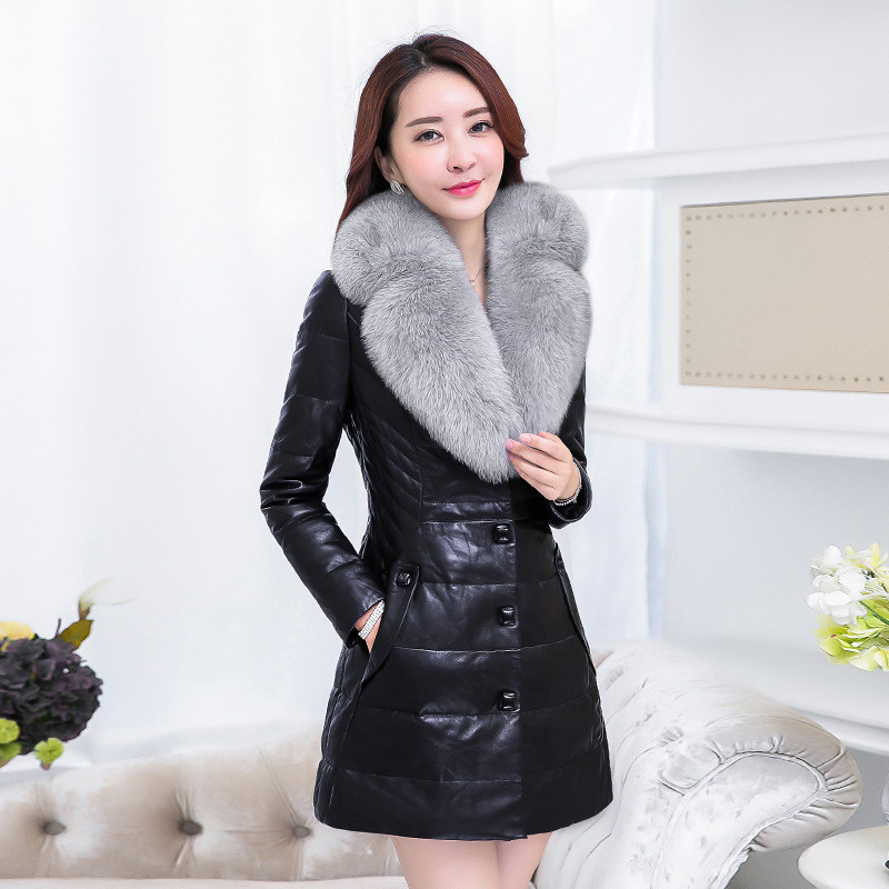 2021 New Female Fox Fur Collar From Fake White Duck Down Thick Jackets Parka Hot Woman Leather Jacket under Wxf55 4b9e, Black
2021 New Female Fox Fur Collar From Fake White Duck Down Thick Jackets Parka Hot Woman Leather Jacket under Wxf55 4b9e, Black