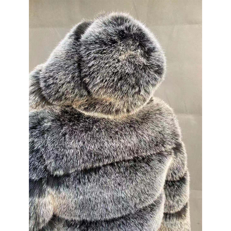 ZADORIN High Quality Furry Cropped Faux Fur Coats and Jackets Women Fluffy Top Coat with Hooded Winter Fur Jacket manteau femme 201214