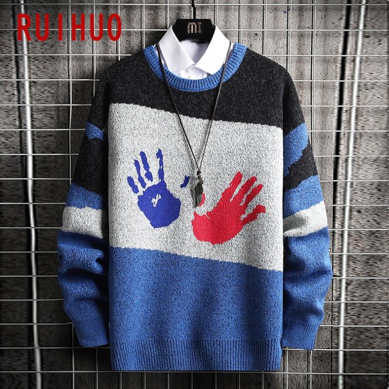 RUIHUO Print Knitted Sweater Men Clothing Pull Sweaters Winter Men Clothes Pullover Mens Coat 2020 Autumn Winter New -3XL, Black
RUIHUO Print Knitted Sweater Men Clothing Pull Sweaters Winter Men Clothes Pullover Mens Coat 2020 Autumn Winter New -3XL, Black