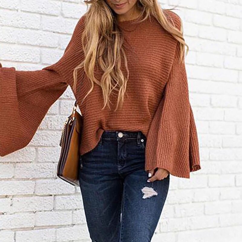 2021 New Flare Pullovers Women's Jerseys Around the Neck Sleeve Knitting Sweater NWB2, Red wine
2021 New Flare Pullovers Women's Jerseys Around the Neck Sleeve Knitting Sweater NWB2, Red wine