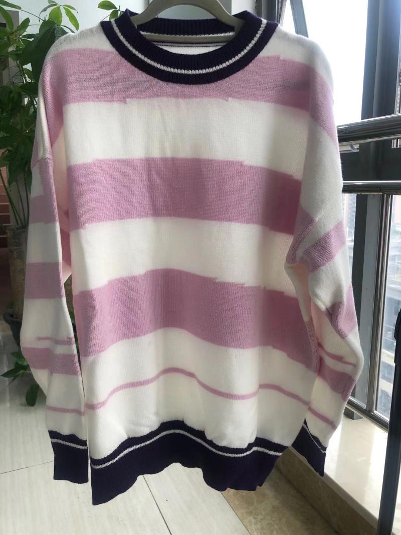 Women Sweater Purple Striped Sweater Round Neck Pullovers Loose-fitting Irregular Striped for Men / Women
Women Sweater Purple Striped Sweater Round Neck Pullovers Loose-fitting Irregular Striped for Men / Women